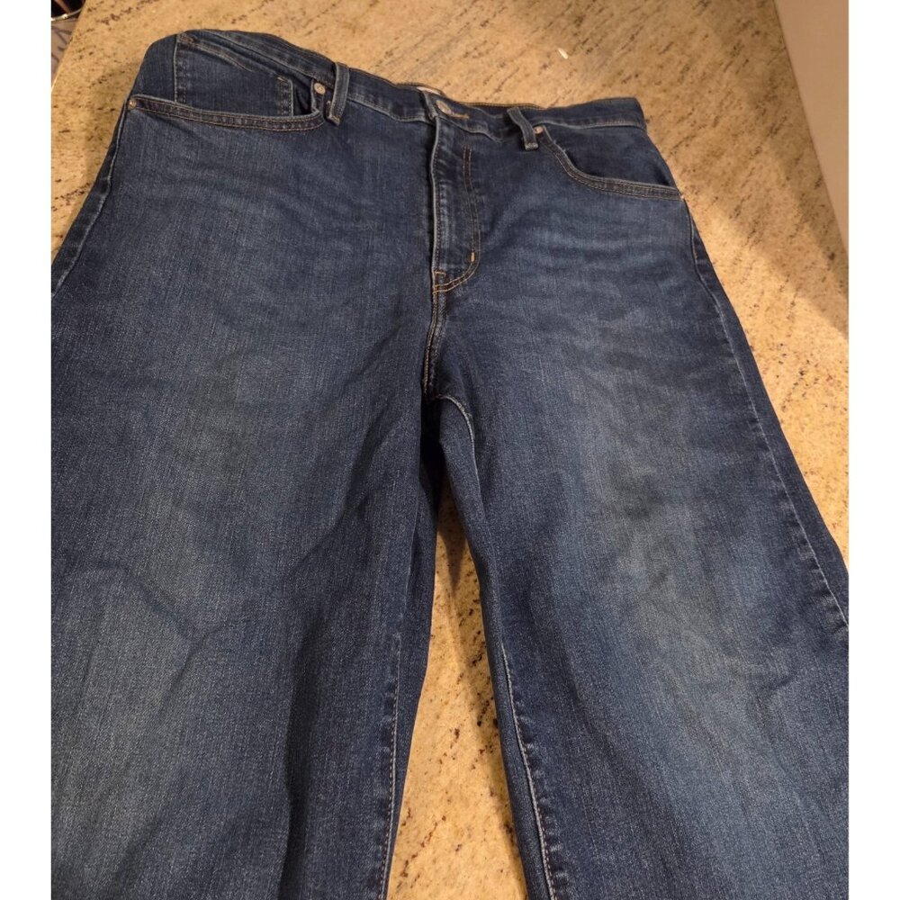 Levis High Rise Wide Leg Stretch Jeans Womens 31 *Back Hem Distress* Skater - Picture 8 of 16